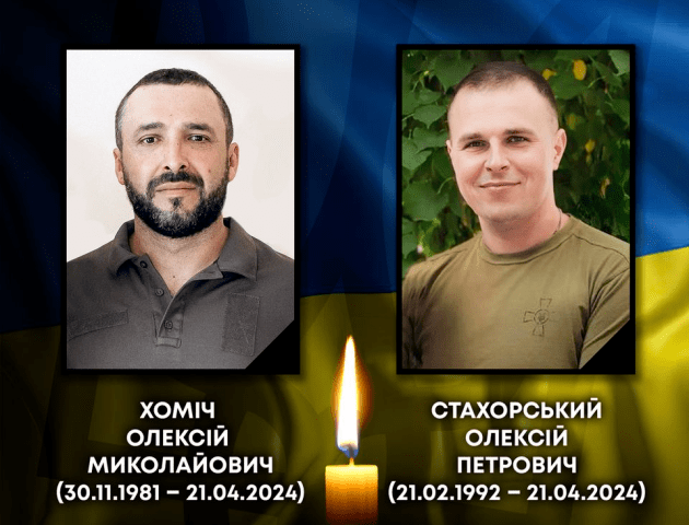 На війні загинули волиняни Олексій Хоміч та Олексій Стахорський