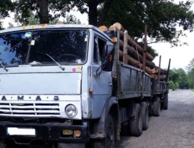 На Волині затримали КамАЗ з деревиною без документів