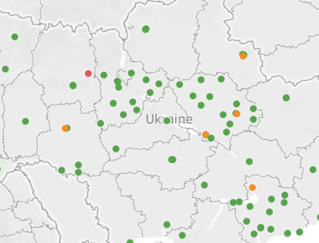 Розробили онлайн-карту, яка показує поширення коронавірусу в Україні