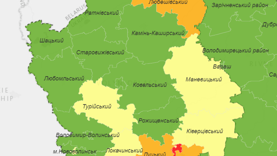 Волинь поділили на чотири карантинні зони. Луцьк – у «червоній»