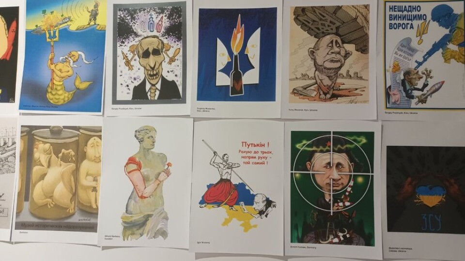 У Луцьк привезли виставку антивоєнних карикатур. ВІДЕО