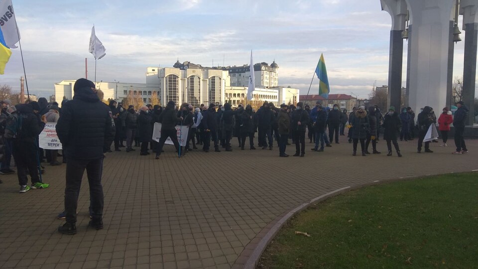 Під Волиньрадою підприємці протестують проти карантину і касових апаратів