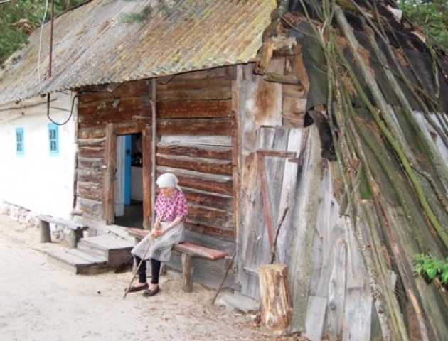 Жінка 97 літ живе в хаті без підлоги, в оточенні котеджів і сосен